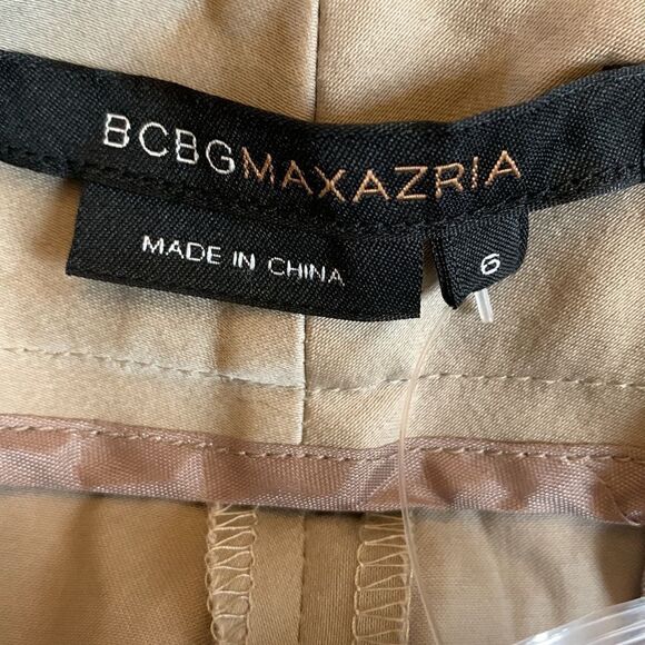 BCBGMAXAZRIA tan slim flare pants The Tuxedo Denise fit Size 6 NWT - Picture 8 of 10